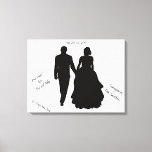 Leinwand für Hochzeiten, Gästebuch, Silhouette