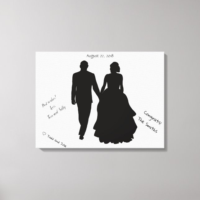 Leinwand für Hochzeiten, Gästebuch, Silhouette (Vorderseite)