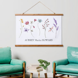 Leinwand für Mädchennamen | Personalisierter Name Wandteppich Mit Holzrahmen