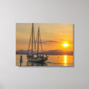 Leinwand für Sonnenuntergang am Gardasee