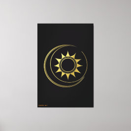 Leinwand Golden Himmlische Harmonie Mond Sonne Kun