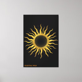 Leinwand Golden Sonnenfinsternis Himmels-Wandkunst