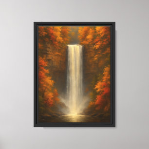 Leinwand Herbst Wasserfall Kunst