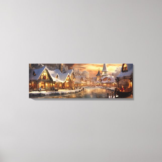 Leinwand Holiday Art-Snowy Village Scene (Vorderseite)