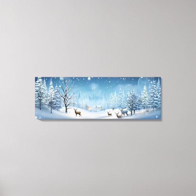 Leinwand Holiday Art-Winter Hirsche Szene (Vorderseite)