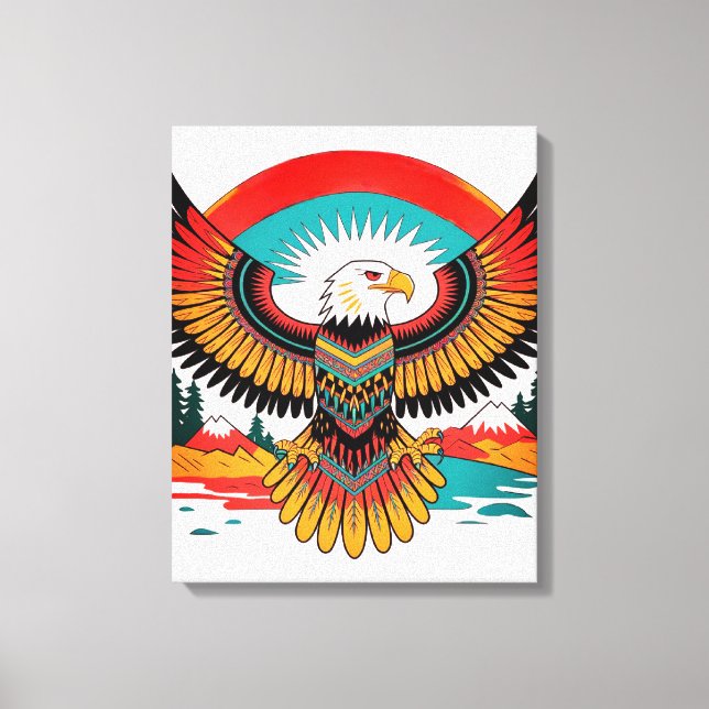Leinwand Indigene Adlermauer Kunst (Vorderseite)