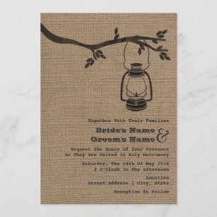 Leinwand-inspirierte/Campings-Hochzeit im Freien Einladung