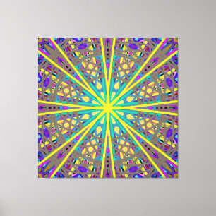Leinwand Kaleidoskop-Star, Lila-Gelbe Grüne Kunst