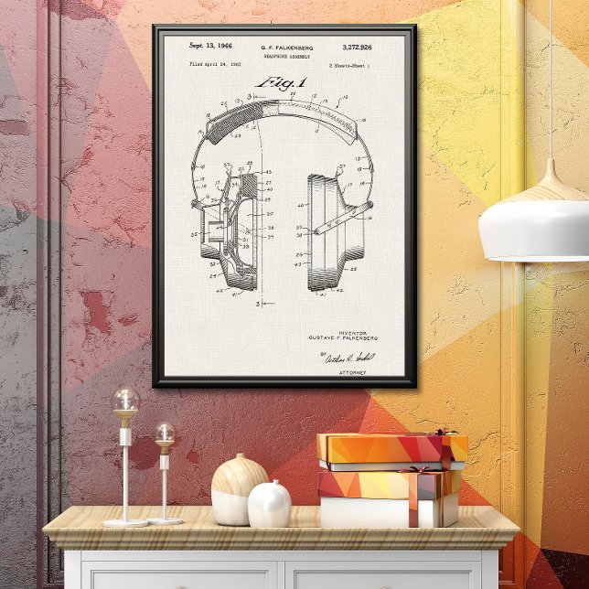 Leinwand | Kopfhörer-Patent Poster (Von Creator hochgeladen)