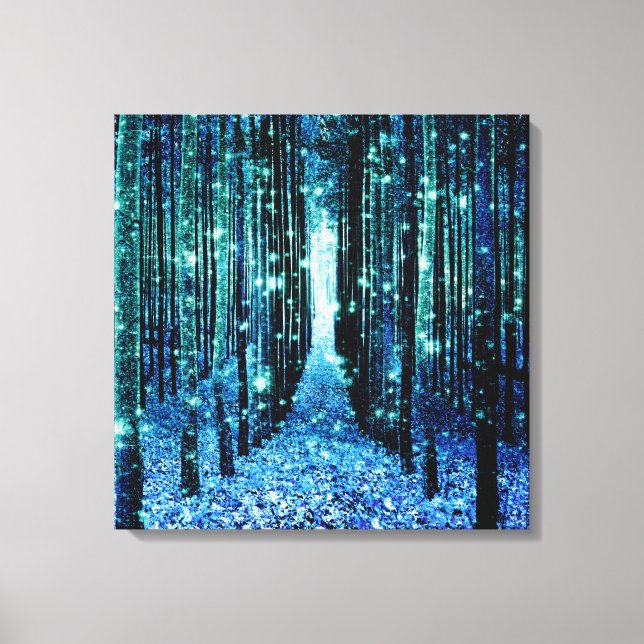 Leinwand Kunst: Magischer Wald Türkis Aquamarin (Vorderseite)