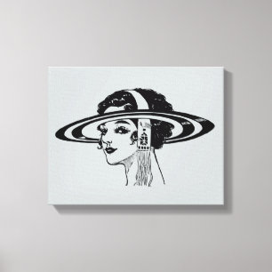 Leinwand (Lady with Vintage Hat))