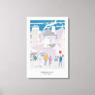 Leinwand Manchester Skyline Illustration