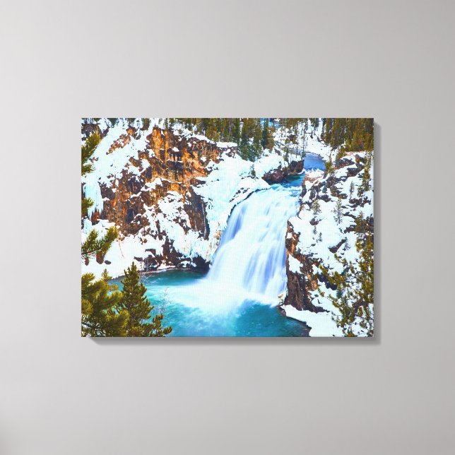 Leinwand Mauer Art-Yellowstone Wasserfall (Vorderseite)
