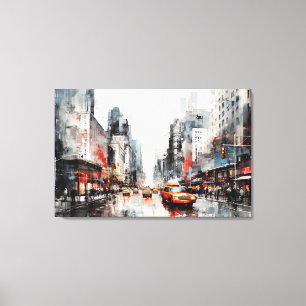 Leinwand mit New York City, bemalte Landschaft.