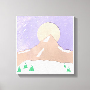 Leinwand mit Snowy Mountain Scene