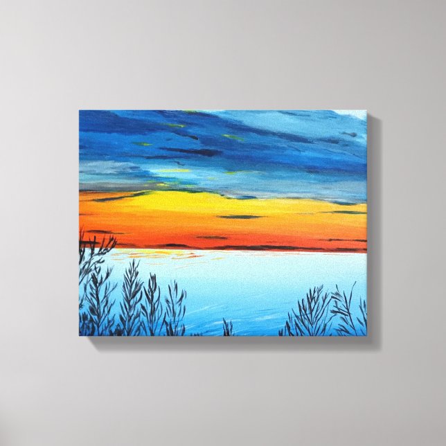Leinwand mit Sonnenuntergang drucken (Vorderseite)