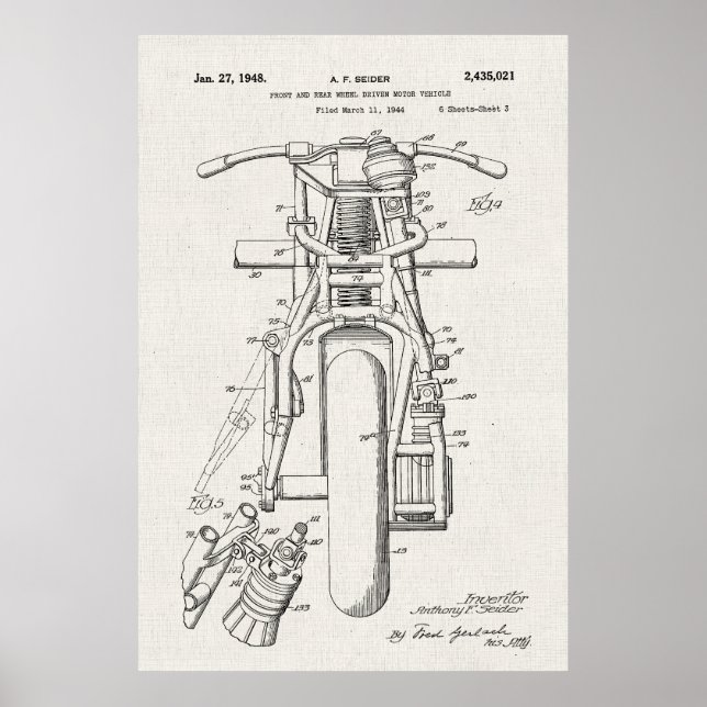 Leinwand | Motorradpatent Poster (Vorne)