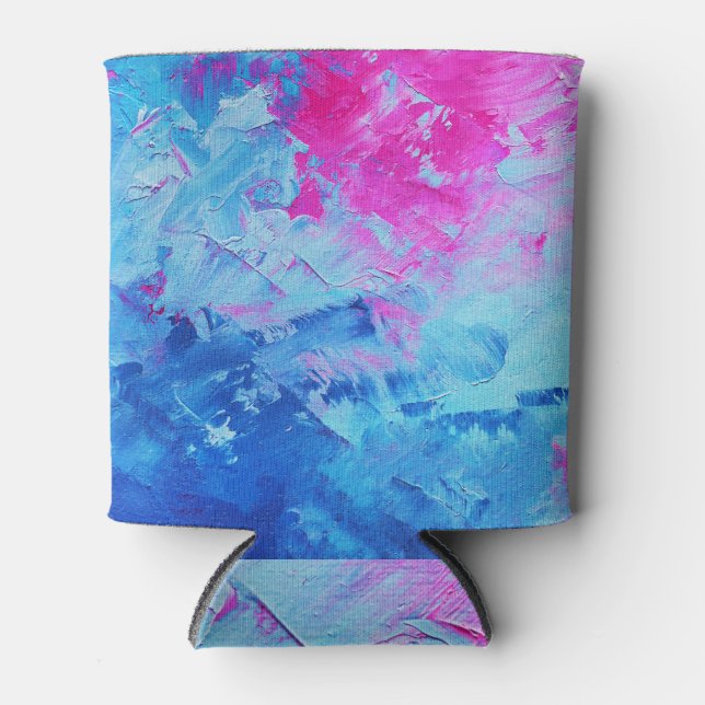 Leinwand Mystery: Abstrakte Ölfarbe Textur Dosenkühler (Vorderseite)