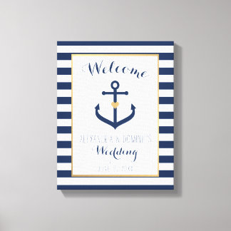 Leinwand Nautical thema Wedding Welcome Sign - Nav