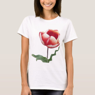 Leinwand Red and White Tulip Bella T - Shirt