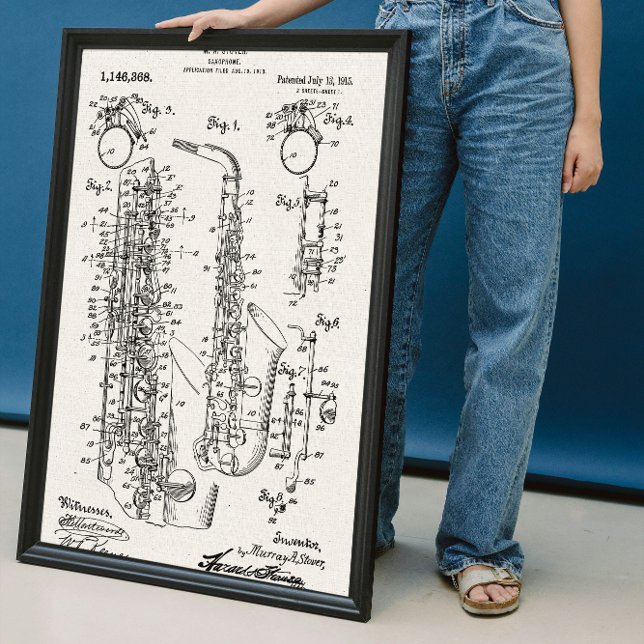Leinwand | Saxophon - Patent Poster (Von Creator hochgeladen)