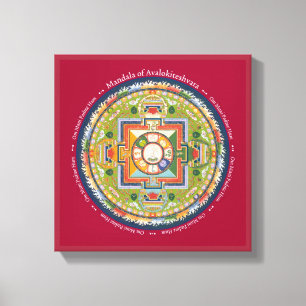 LEINWAND SQUARE - Mandala von Chenrezig (Mitgefühl