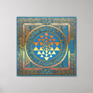 Leinwand SriYantra Yoga-Meditations-Indien-Symbol