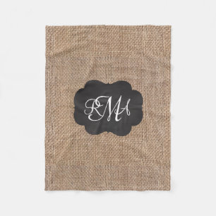 Leinwand-Tafel-Blick-Dreiergruppen-mit Monogramm Fleecedecke