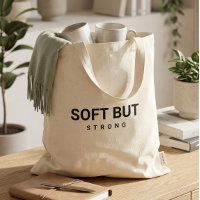 Leinwand-Tasche | Ästhetische schwarze Typografie