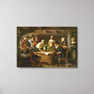 Leinwand The Mayflower Compact 1620 Jean Leon Ferr