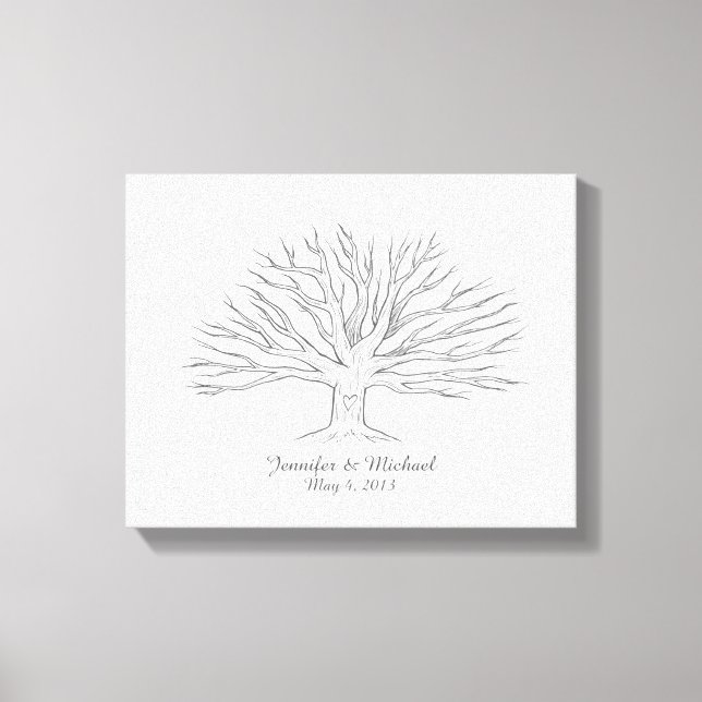 Leinwand Thumbprint Tree Guestbook (Vorderseite)