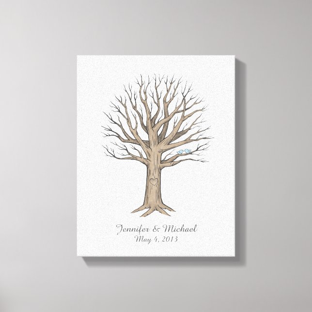 Leinwand Thumbprint Tree Guestbook (Vorderseite)