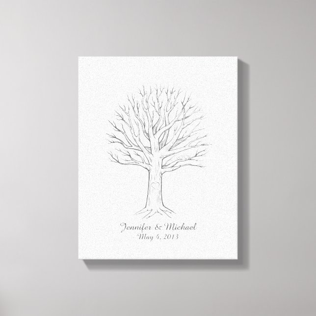 Leinwand Thumbprint Tree Guestbook (Vorderseite)