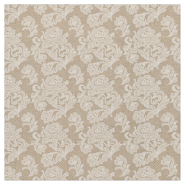 Leinwand-u. Spitze-Rosen-Gewebe Stoff (Nahaufnahme)