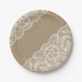 Leinwand und Spitze-BlumenPappteller Pappteller