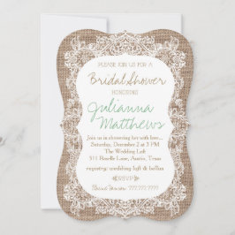 Leinwand-und Spitze-Brautparty Einladung