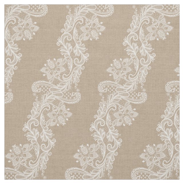 Leinwand-und Spitze-romantisches Shabby Stoff (Muster)