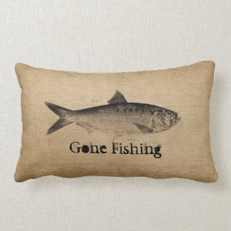 Leinwand-Vintage Fische gegangene Fischerei Lendenkissen