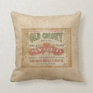 Leinwand-Vintage Sirup-Anzeige Kissen