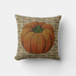Leinwand-Vintager Kürbis mit Kürbis-Text-Kissen Kissen