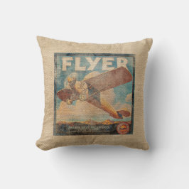 Leinwand-Vintages Flugzeug Kissen