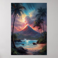 Leinwand von Feuer und Rauch, Vulkan