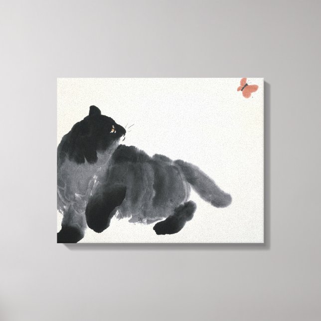Leinwand von Katzen und Schmetterlingen (Vorderseite)