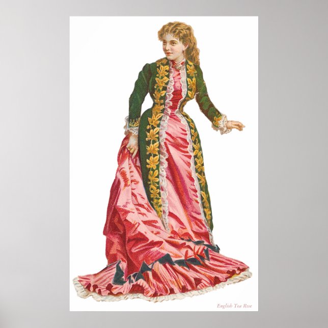 LEINWAND WALL ART - ENGLISCHES TEE ROSE - GIFTS POSTER (Vorne)