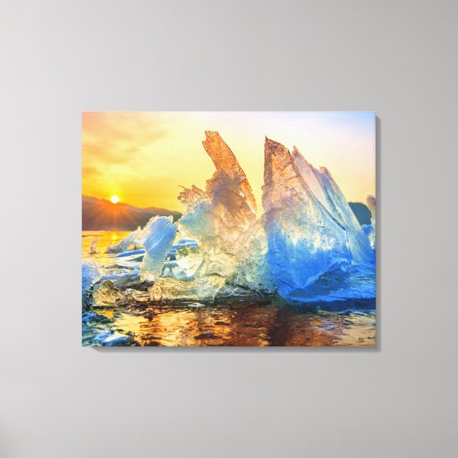 Leinwand Wall Art Sunrise Ice Chunks (Vorderseite)