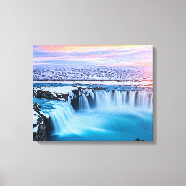 Leinwand Wall Art-Waterfall-Island (Vorderseite)