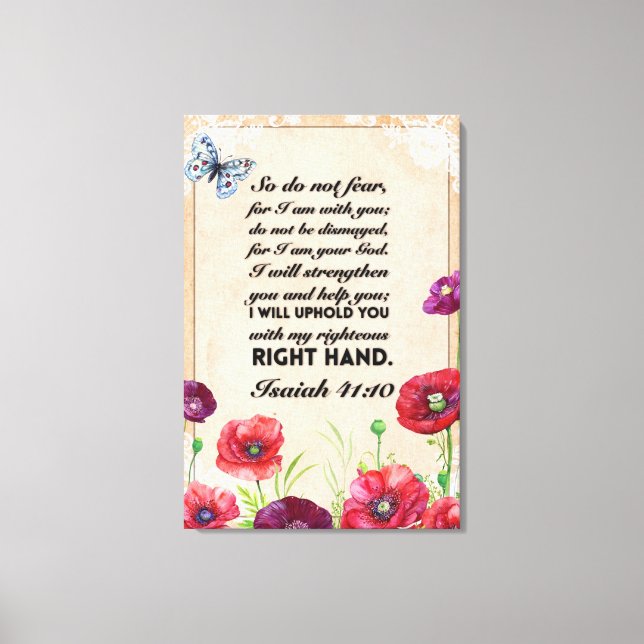Leinwand Wall Print 24x36, Isaiah 41:10 (Vorderseite)