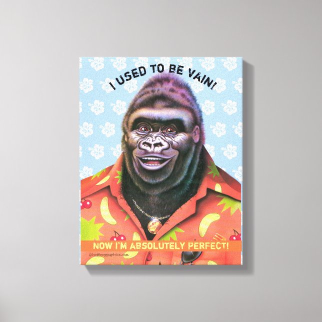 Leinwand Wand Kunst lächelnd Vain Gorilla. (Vorderseite)