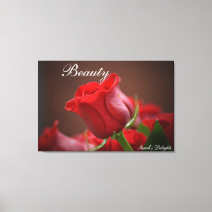 Leinwand Wand Kunstbild der rote Rose.