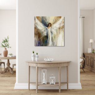 Leinwand-Wandkunst Druck Abstrakt Engel in Neutral Leinwanddruck
